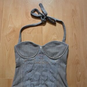 Edikted Gray Textured Tank Top